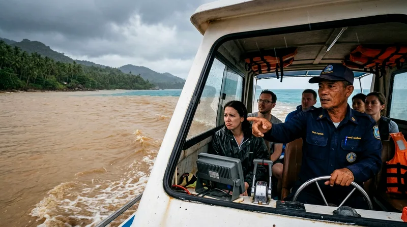 Boat tour rerouted due to murky brown water from monsoon river runoff